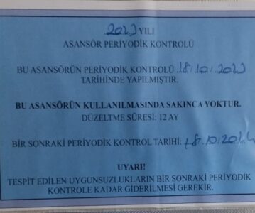 Asansör ve Periyodik Bakımı