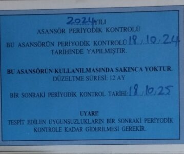 Asansörlerde Periyodik Kontrol TMMO Antalya Şube Yetkilisince Yapıldı